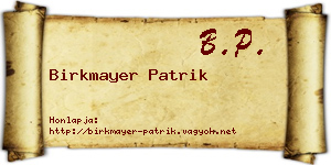 Birkmayer Patrik névjegykártya